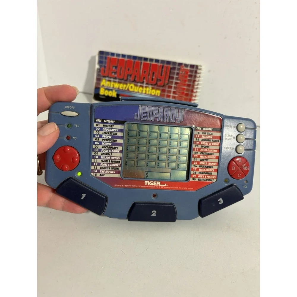 Vintage 1995 Jeopardy Electronic Game Made by Tiger With Questions/ Answers Book